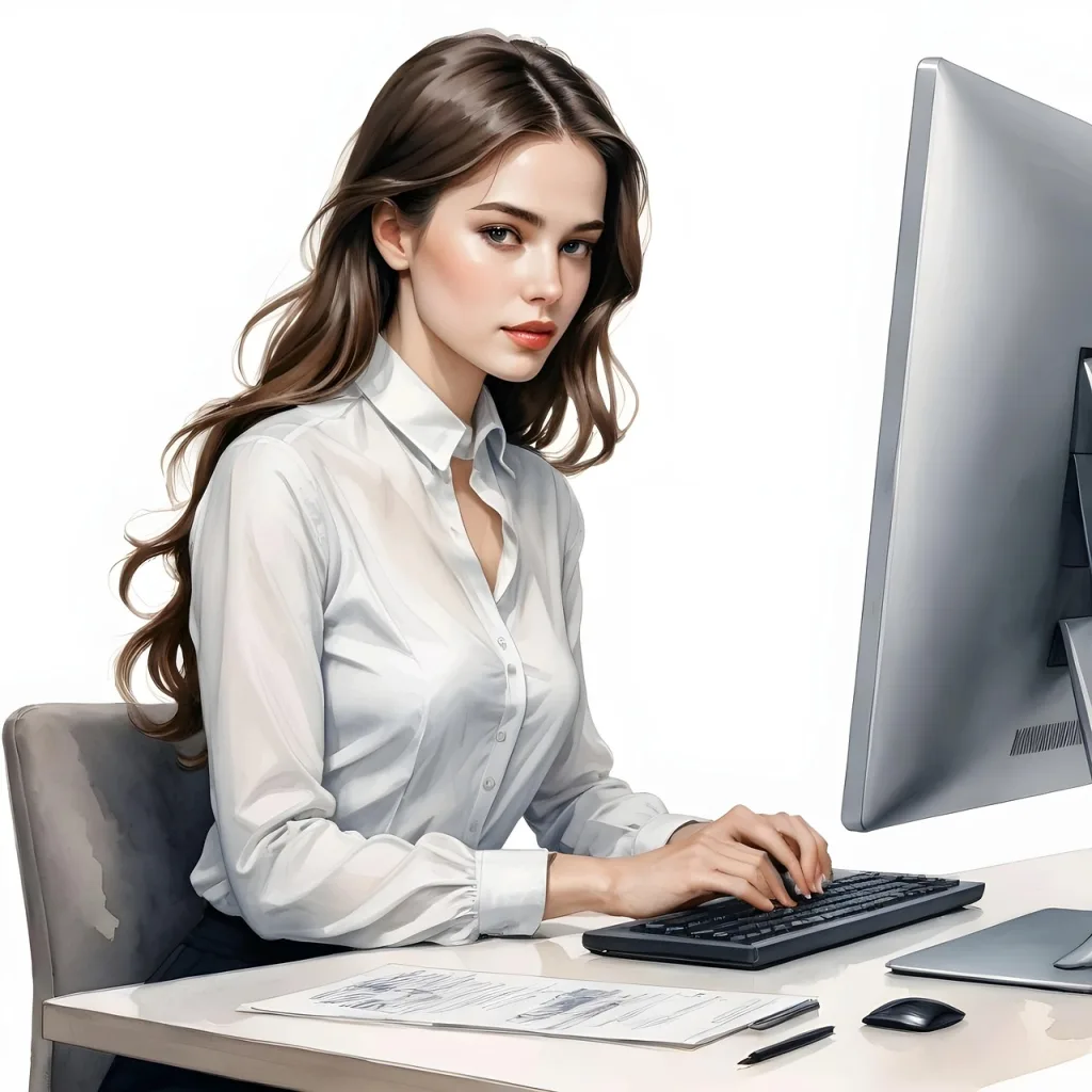 AI generated image of a desk worker