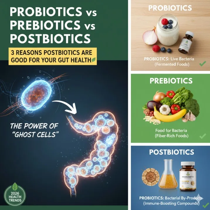 Postbiotics vs Prebiotics vs Probiotics